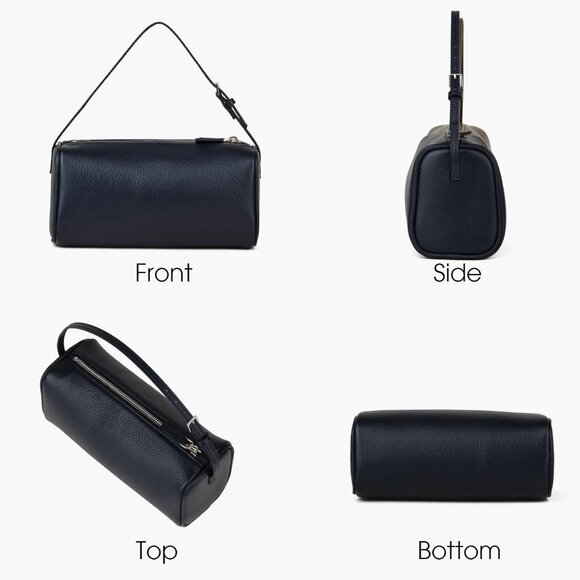 ⚡Women Navy Lychee Pattern Premium Full Grained Leather Crossbody Strap Bag - Picture 4 of 5